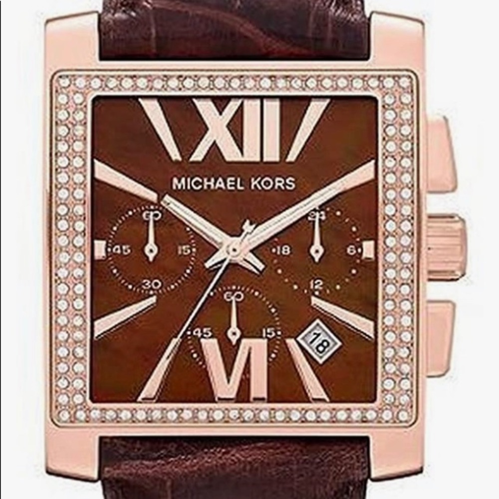 Michael Kors Rhinestone Luminous Chronograph Watch